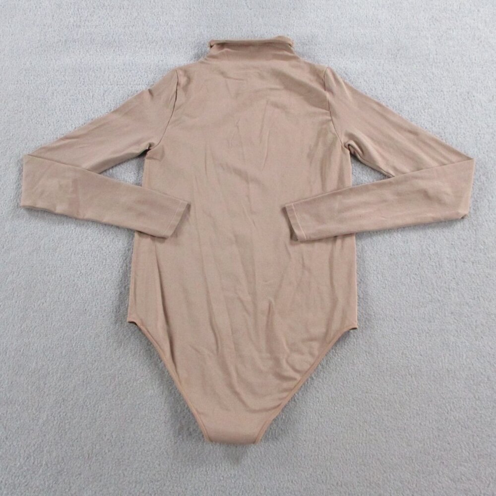 NEW SKIMS Long Sleeve Mock Neck Bodysuit Tan Clay Essential Fits Everybody - Picture 4 of 9